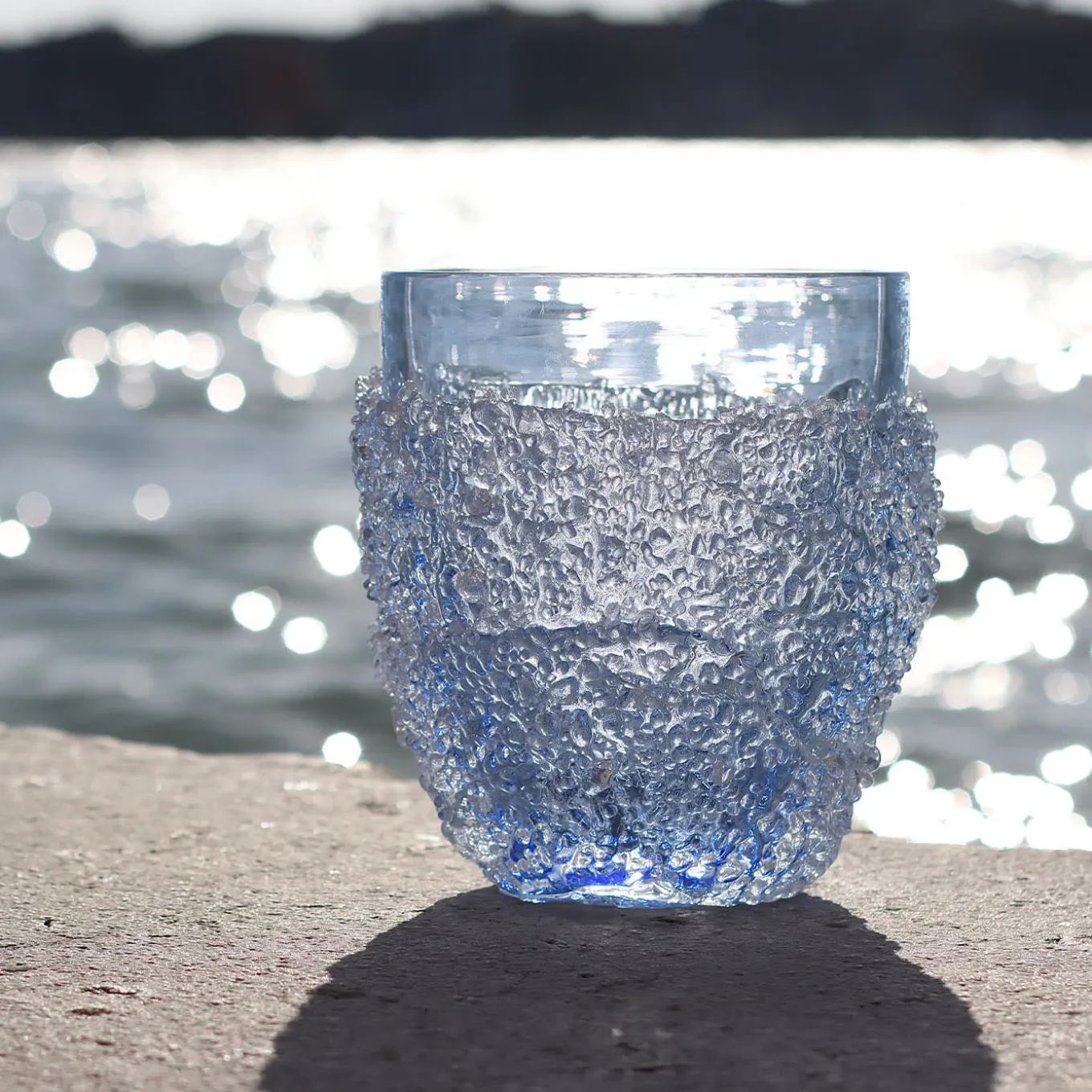 Vaso in vetro azzurro Ghiaccio