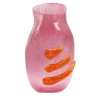 Vaso in Vetro di Murano Flow Rosa e Arancione