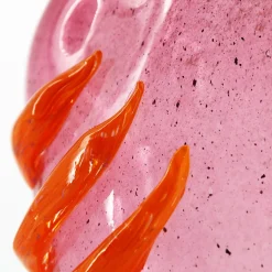 Vaso in Vetro di Murano Flow Rosa e Arancione