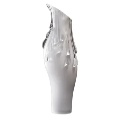 Vaso in vetro di Murano White Pearls