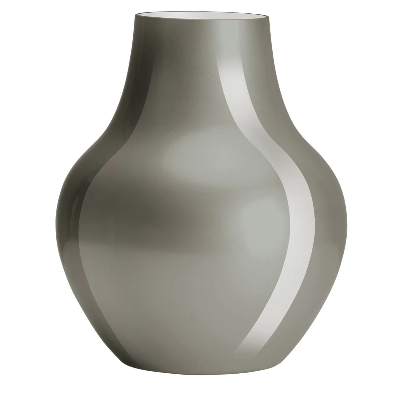 Vaso in Vetro Grigio e Milkwhite Soho