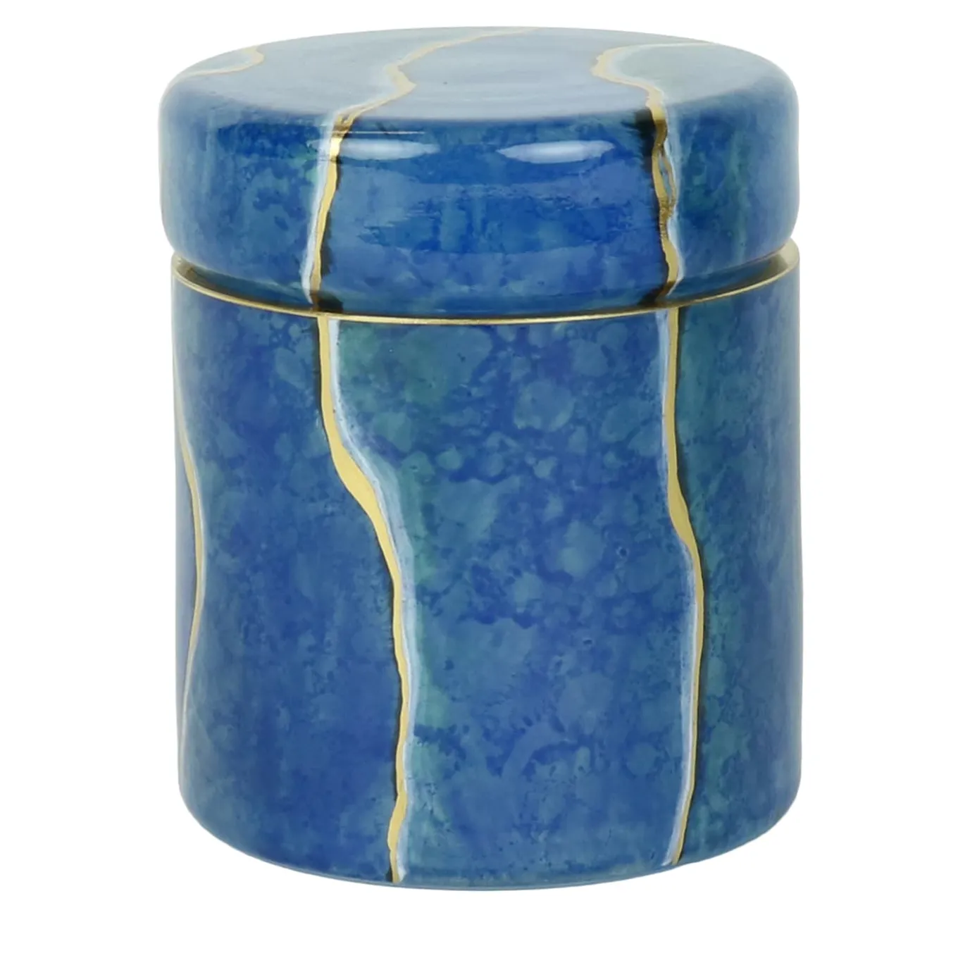 Vaso in vetro Lapislazzuli con coperchio