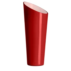 Vaso in Vetro Rosso e Milkwhite Orizzonte Oblique