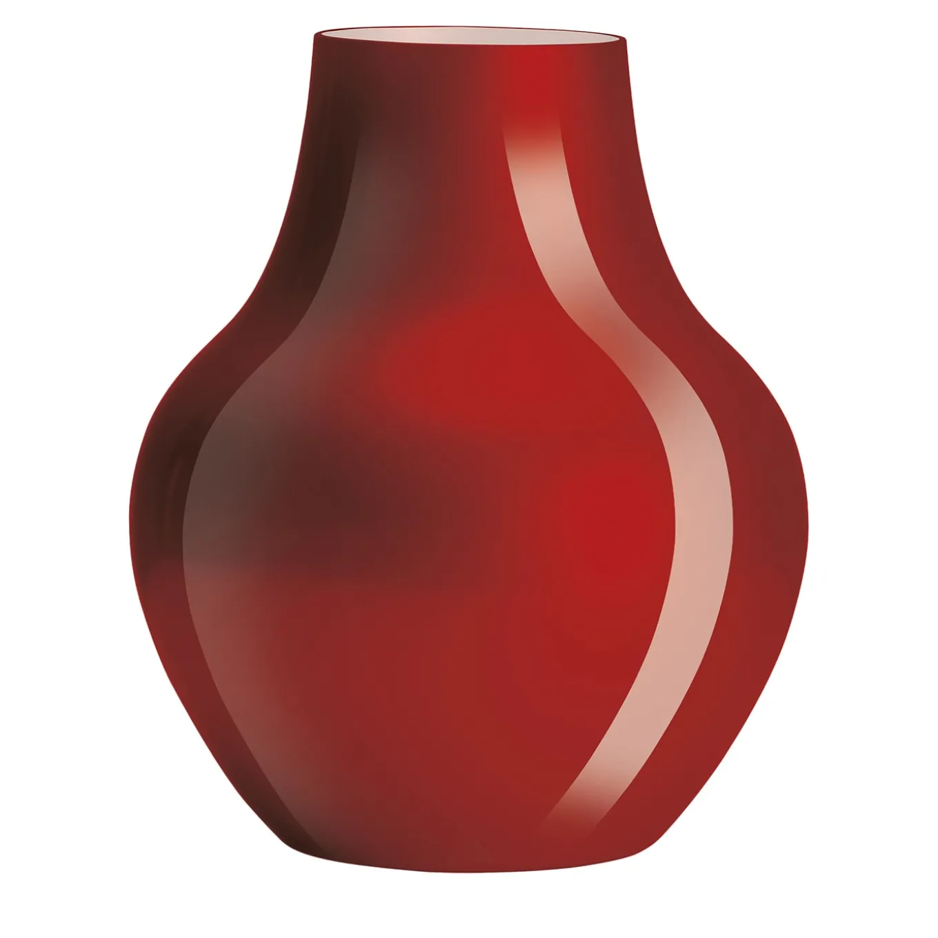 Vaso in Vetro Rosso e Milkwhite Soho