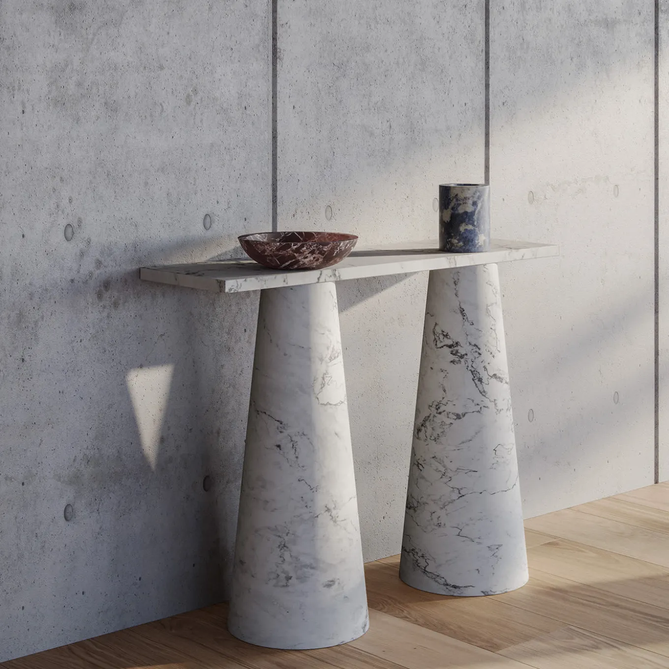 Vaso Inside Out in sodalite blu di Karen Chekerdjian