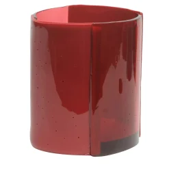 Vaso medio rosso a quattro linee di Enzo Mari