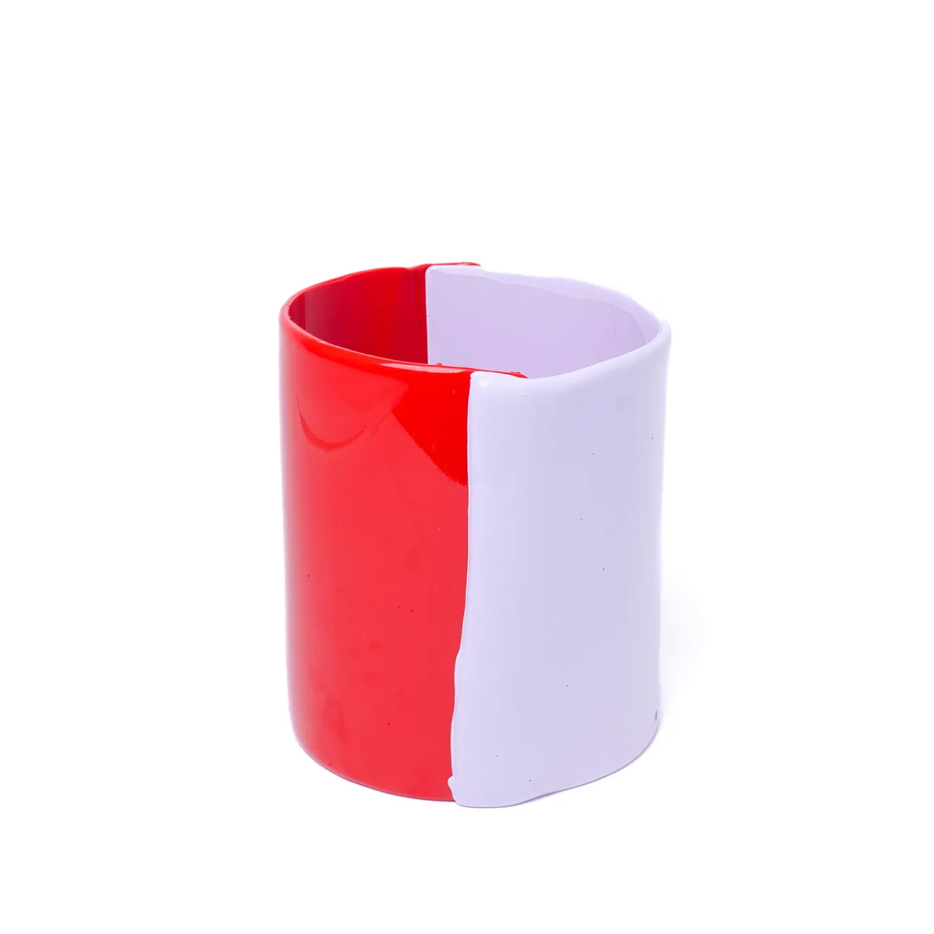 Vaso medio Two Lines Lilla e Corallo di Enzo Mari