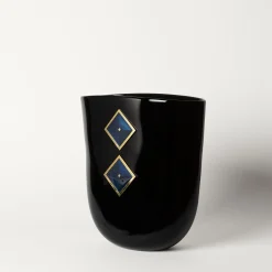 Vaso Midi in Vetro Nero Cloisonné