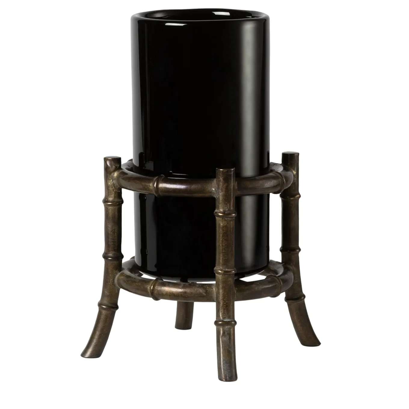 Vaso Mini Bambù in Vetro Nero