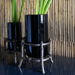 Vaso Mini Bambù in Vetro Nero