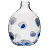 Vaso monofiore a pois bianchi e blu di Carlo Moretti