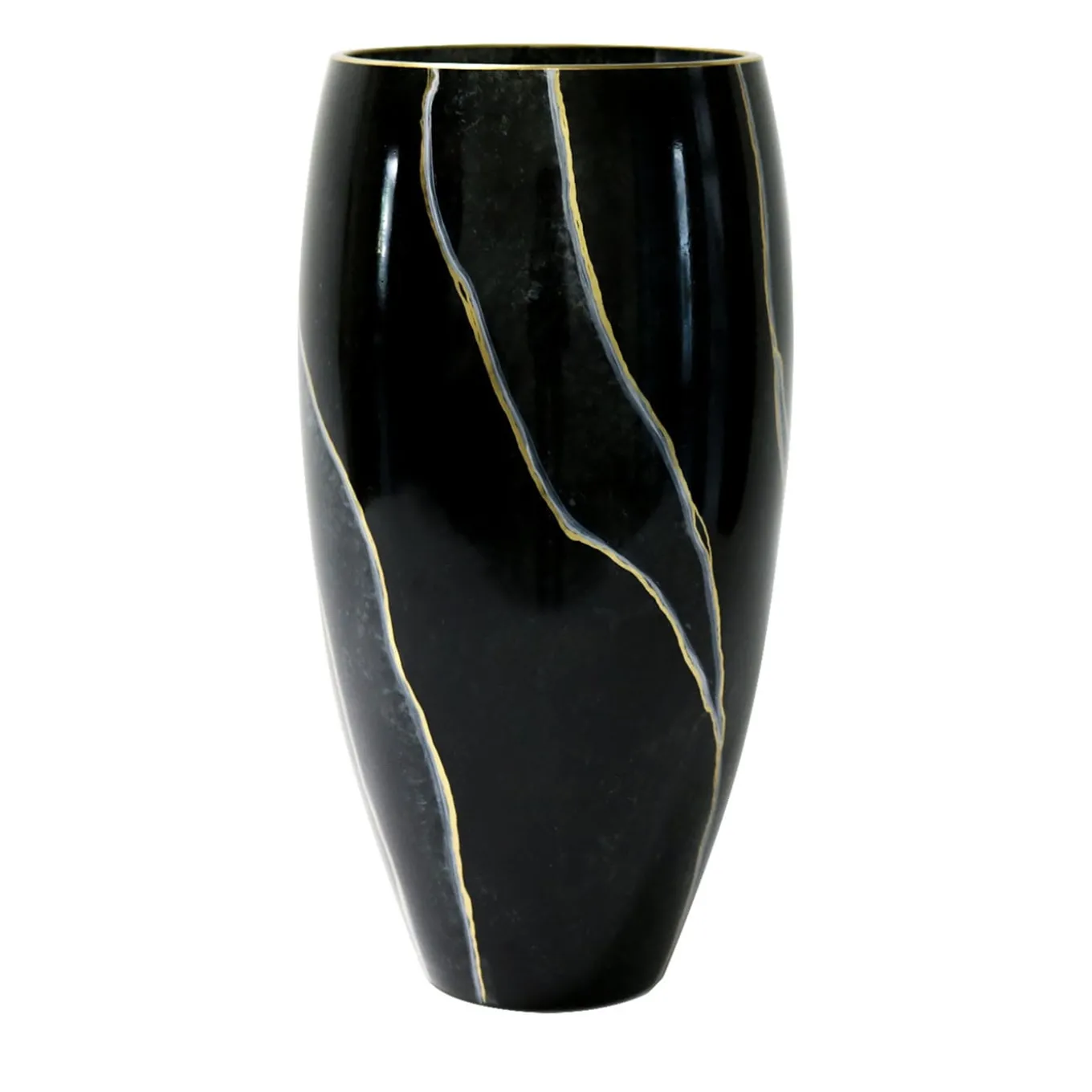Vaso nero a forma di oliva