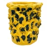 Vaso Onda Sunflower giallo e nero lucido