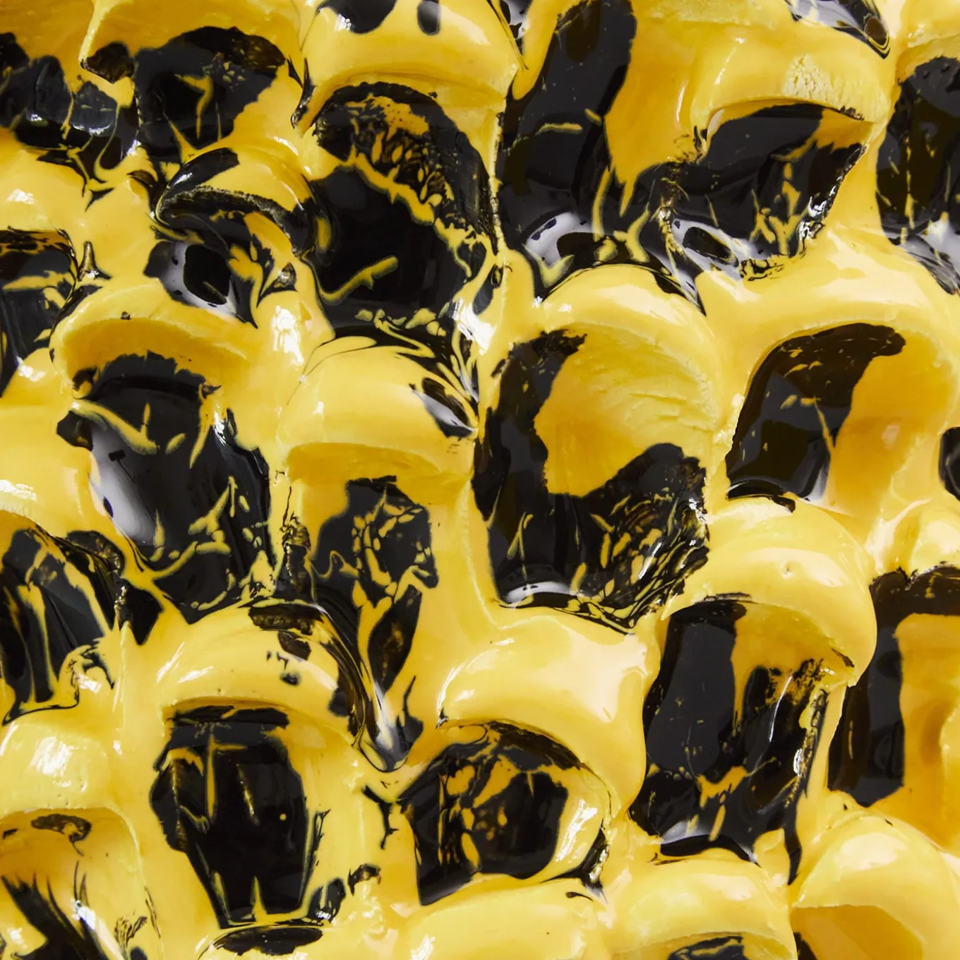 Vaso Onda Sunflower giallo e nero lucido