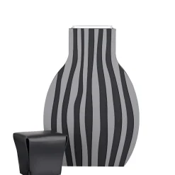 Vaso Otto a righe nero/grigio di Gianpaolo Venier