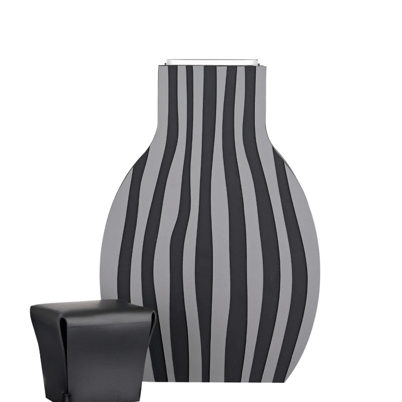 Vaso Otto a righe nero/grigio di Gianpaolo Venier