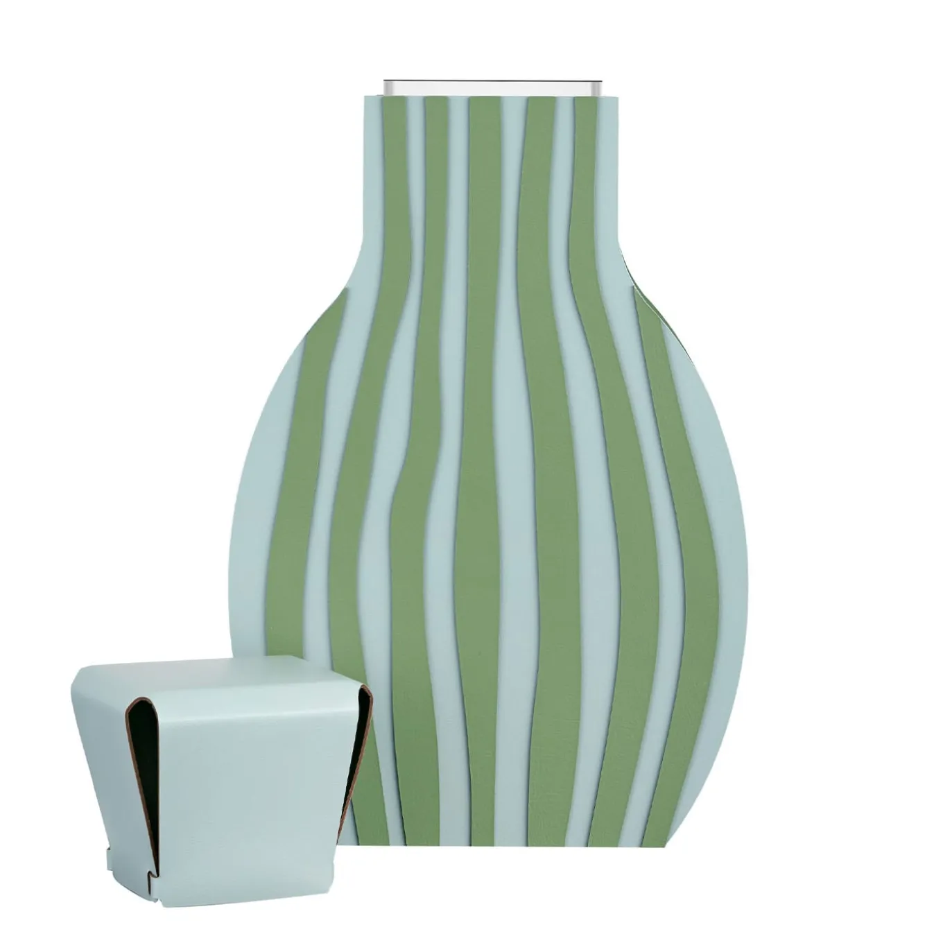 Vaso Otto Striped Sky Blue/Eucalyptus di Gianpaolo Venier