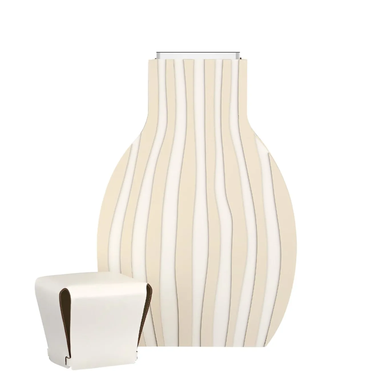 Vaso Otto Striped White/Panna Cotta di Gianpaolo Venier