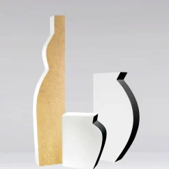 Vaso Pacay alto con foglia d'oro