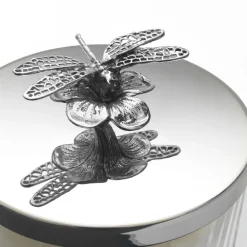 Vaso per candele a forma di libellula di primavera con coperchio
