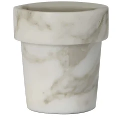 Vaso per mini cactus in marmo bianco di Calcutta