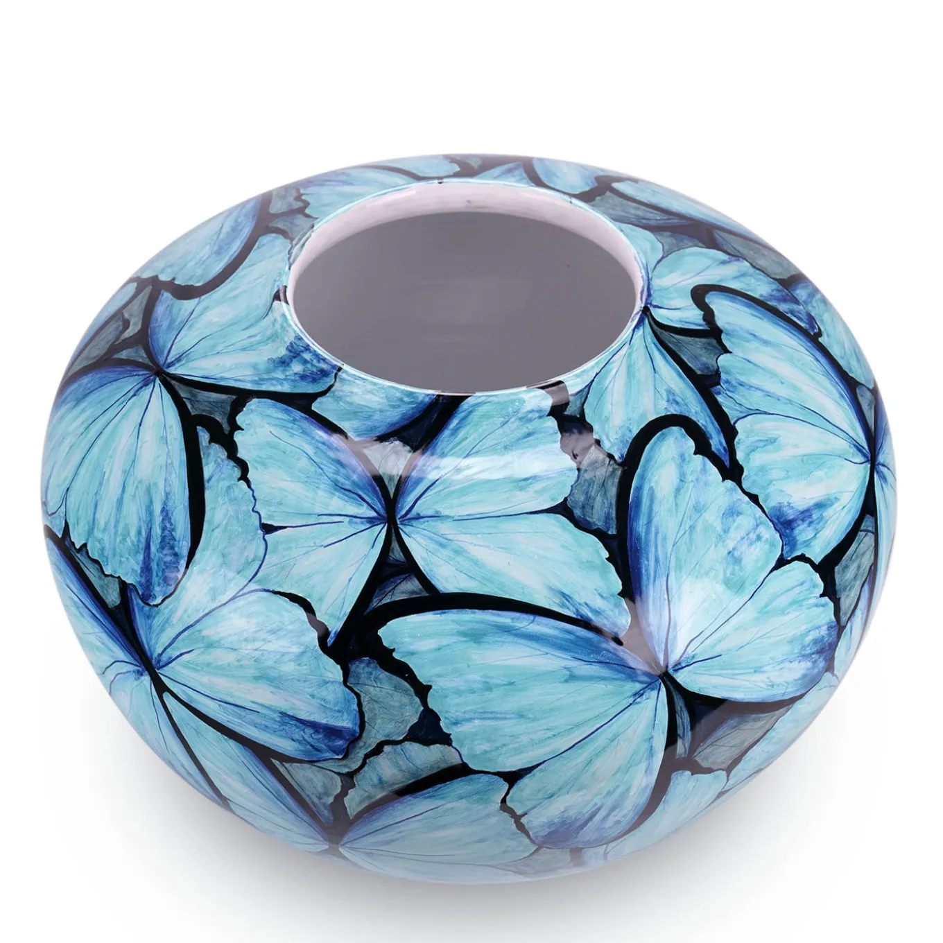 Vaso Petalouda in ceramica rotondo