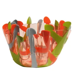 Vaso piccolo arancione e verde Tartan di Paola Navone