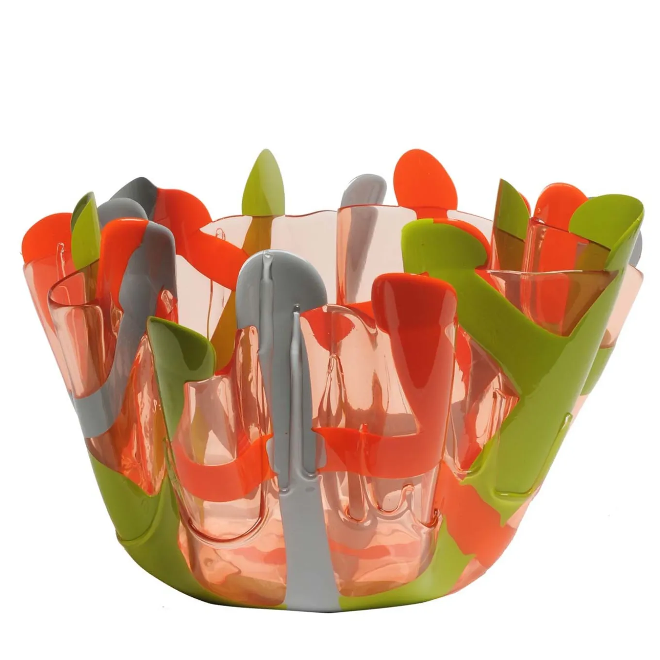 Vaso piccolo arancione e verde Tartan di Paola Navone