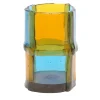 Vaso piccolo Bamboo azzurro e giallo di Enzo Mari