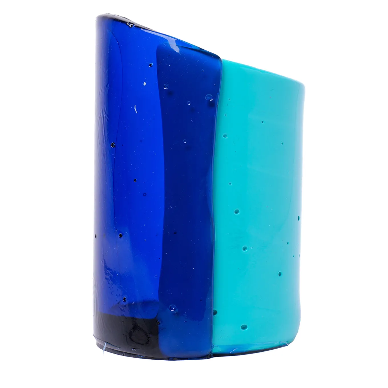 Vaso piccolo Cut blu di Enzo Mari
