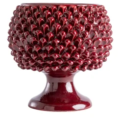 Vaso Pigna in Ceramica Bordeaux