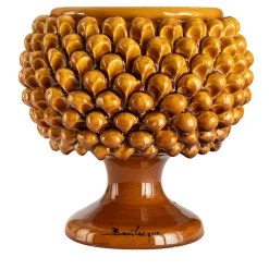 Vaso Pigna in Ceramica Giallo Miele