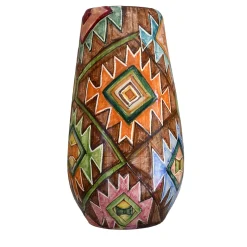Vaso policromo in stile geometrico Kilim