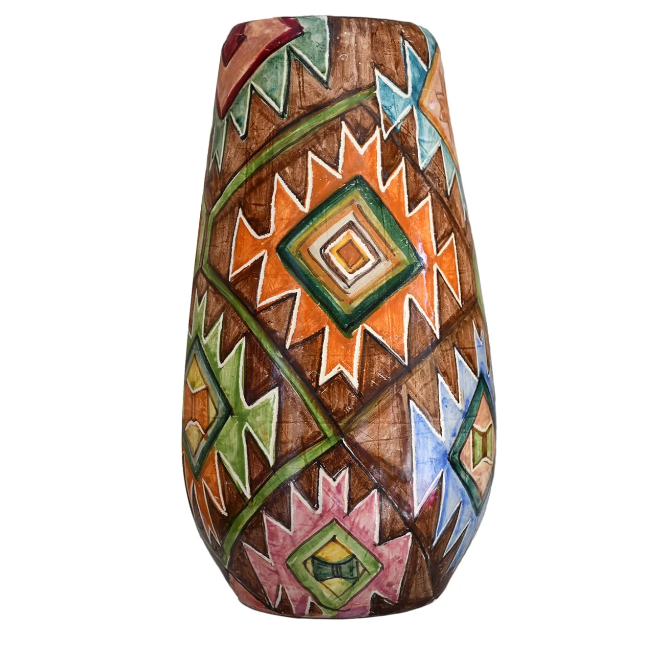 Vaso policromo in stile geometrico Kilim
