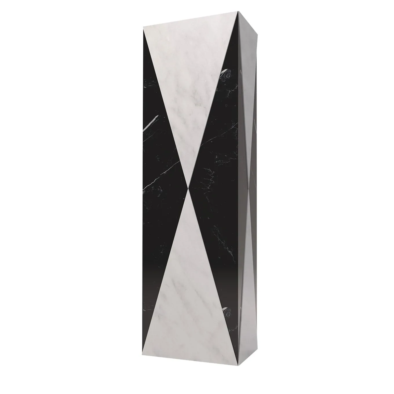 Vaso Polimelus Nero Marquina e Bianco Carrara