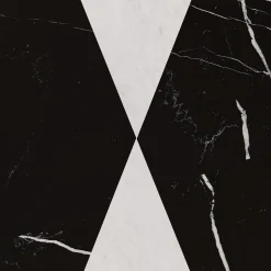 Vaso Polimelus Nero Marquina e Bianco Carrara
