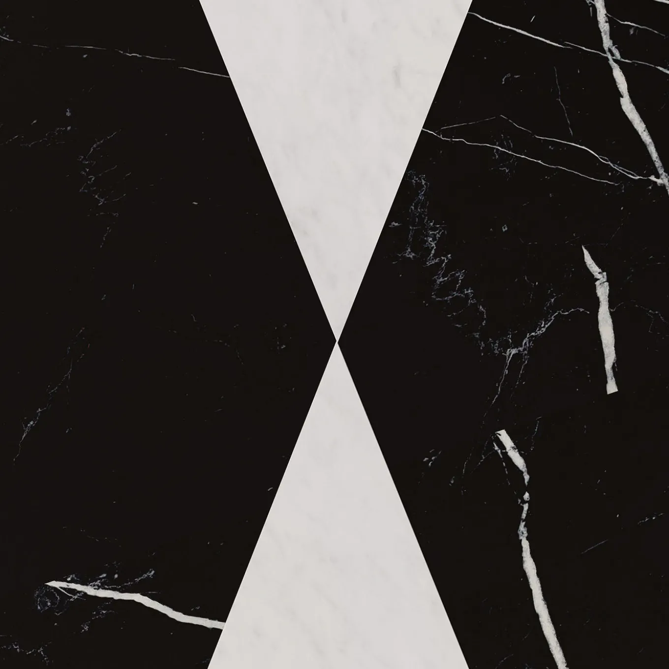 Vaso Polimelus Nero Marquina e Bianco Carrara