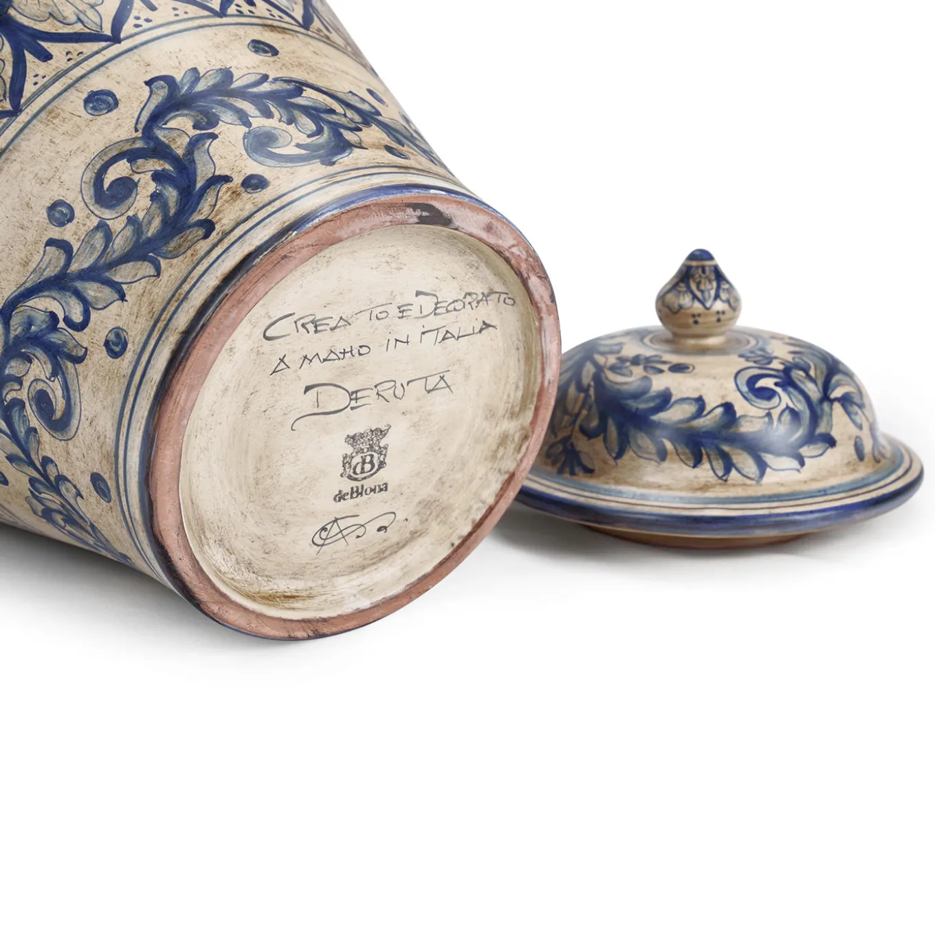 Vaso potiche Antique Blue Peacock