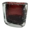 Vaso quadrato in vetro rosso