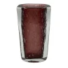 Vaso rettangolare in vetro rosso