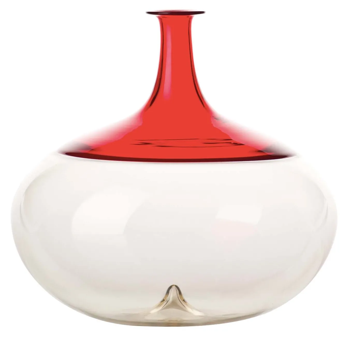 Vaso rotondo Bolle di Tapio Wirkkala in rosso/chiaro