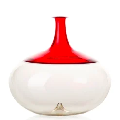 Vaso rotondo Bolle di Tapio Wirkkala in rosso/chiaro
