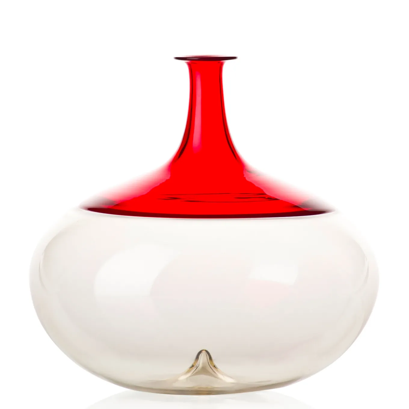 Vaso rotondo Bolle di Tapio Wirkkala in rosso/chiaro