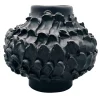 Vaso rotondo nero opaco Onda