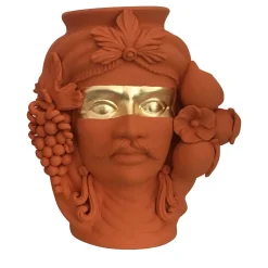 Vaso Sasà arancione e oro