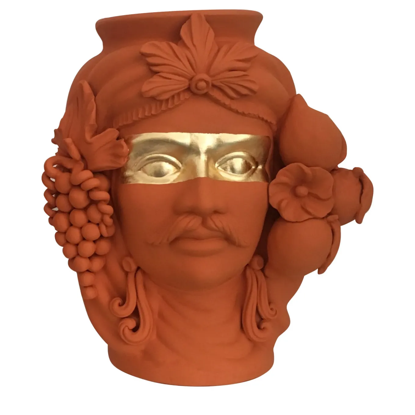 Vaso Sasà arancione e oro