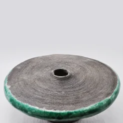 Vaso scultura rotondo in raku Intorno al Cerchio di Nino Basso