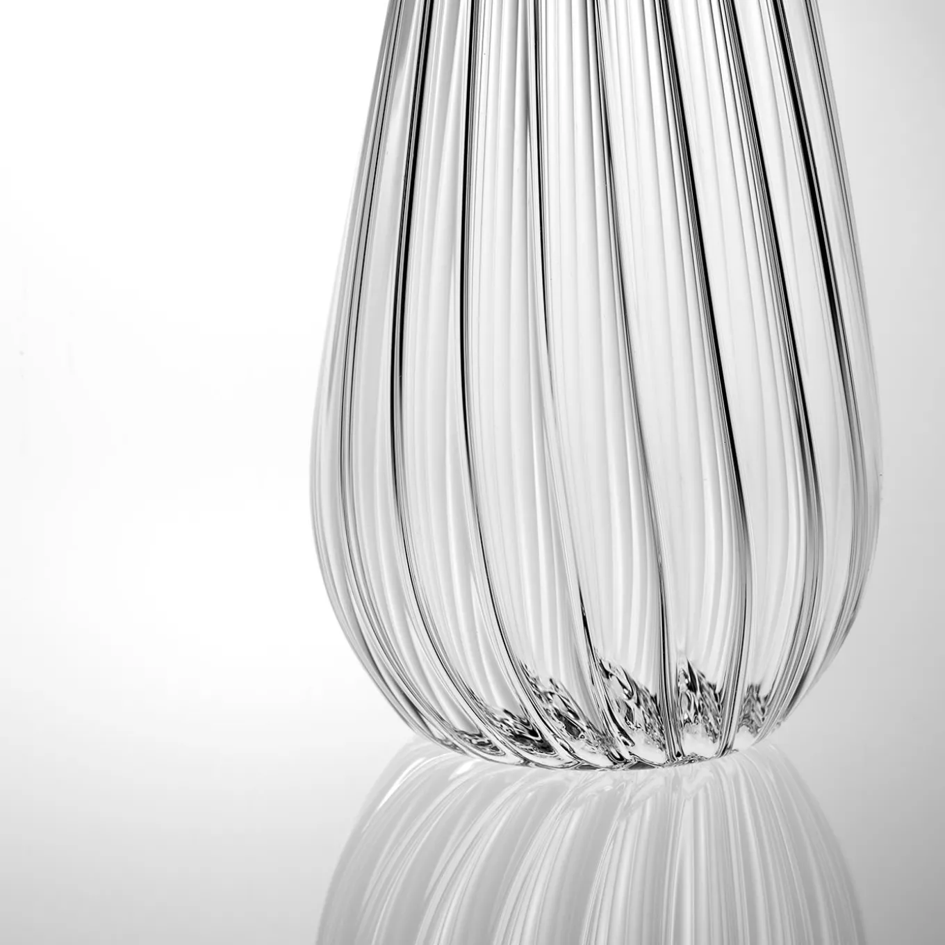 Vaso Soliflore Millerighe XSmall in Vetro Trasparente