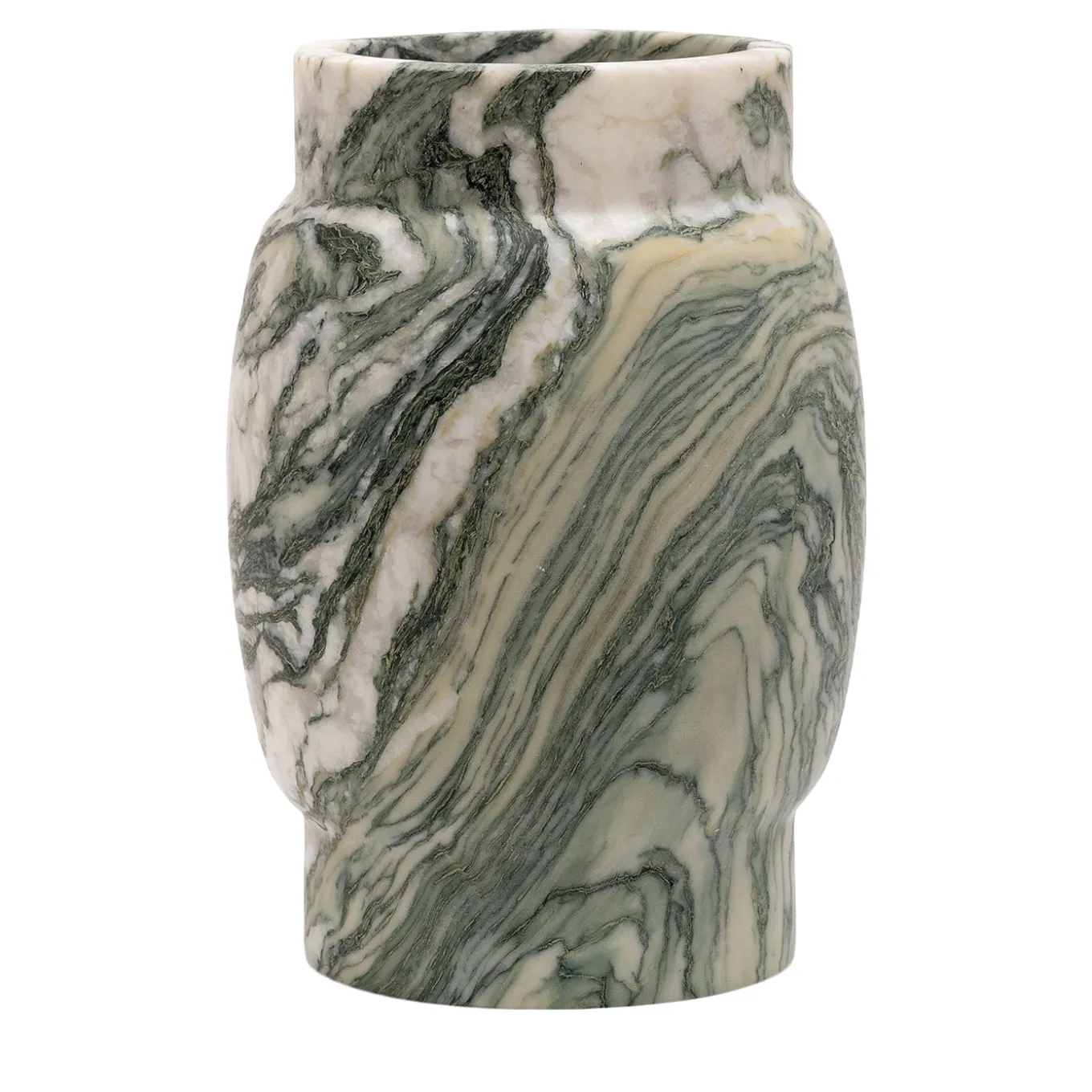 Vaso Stone Luana S in marmo verde di Jacopo Simonetti
