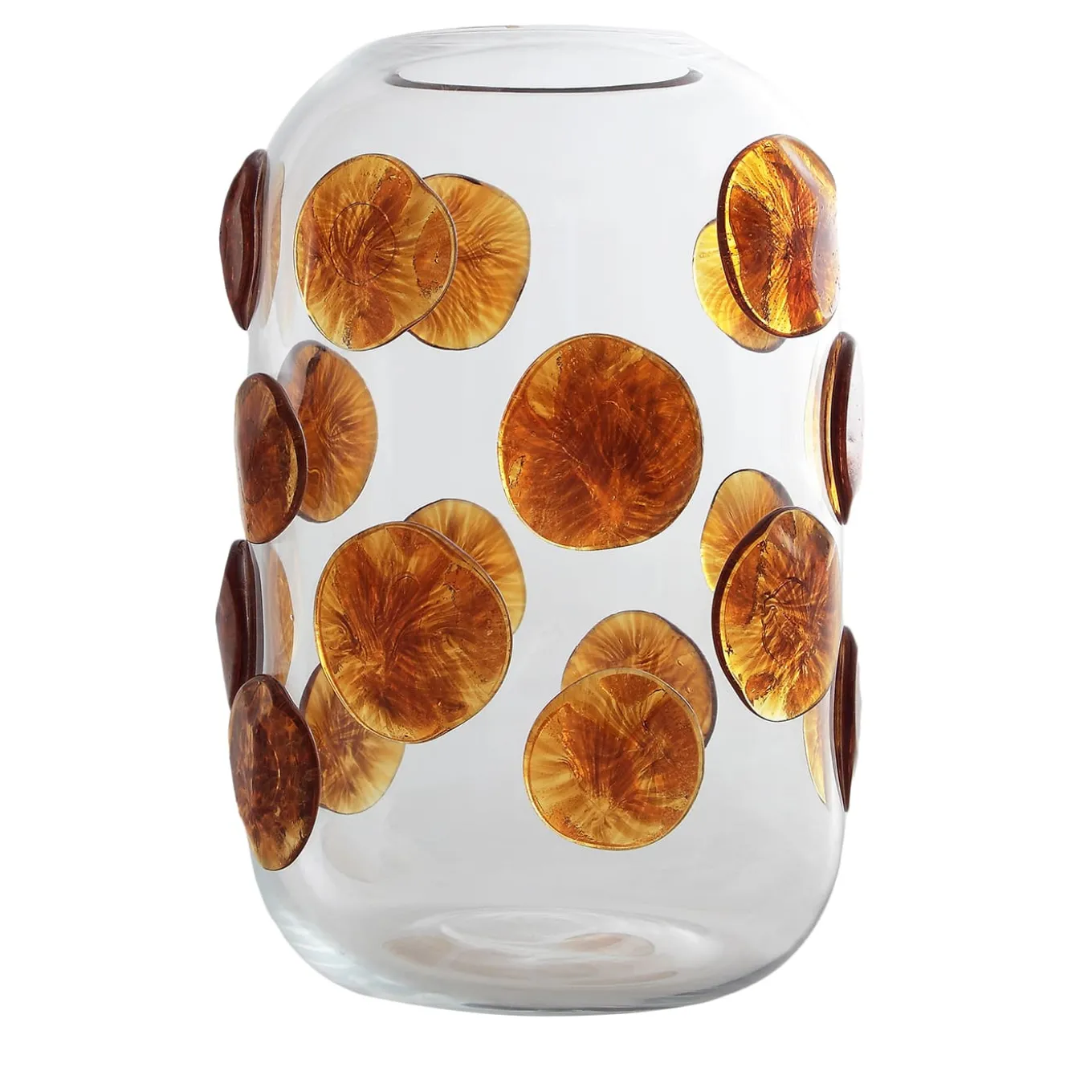 Vaso trasparente Goccia Amber Dots